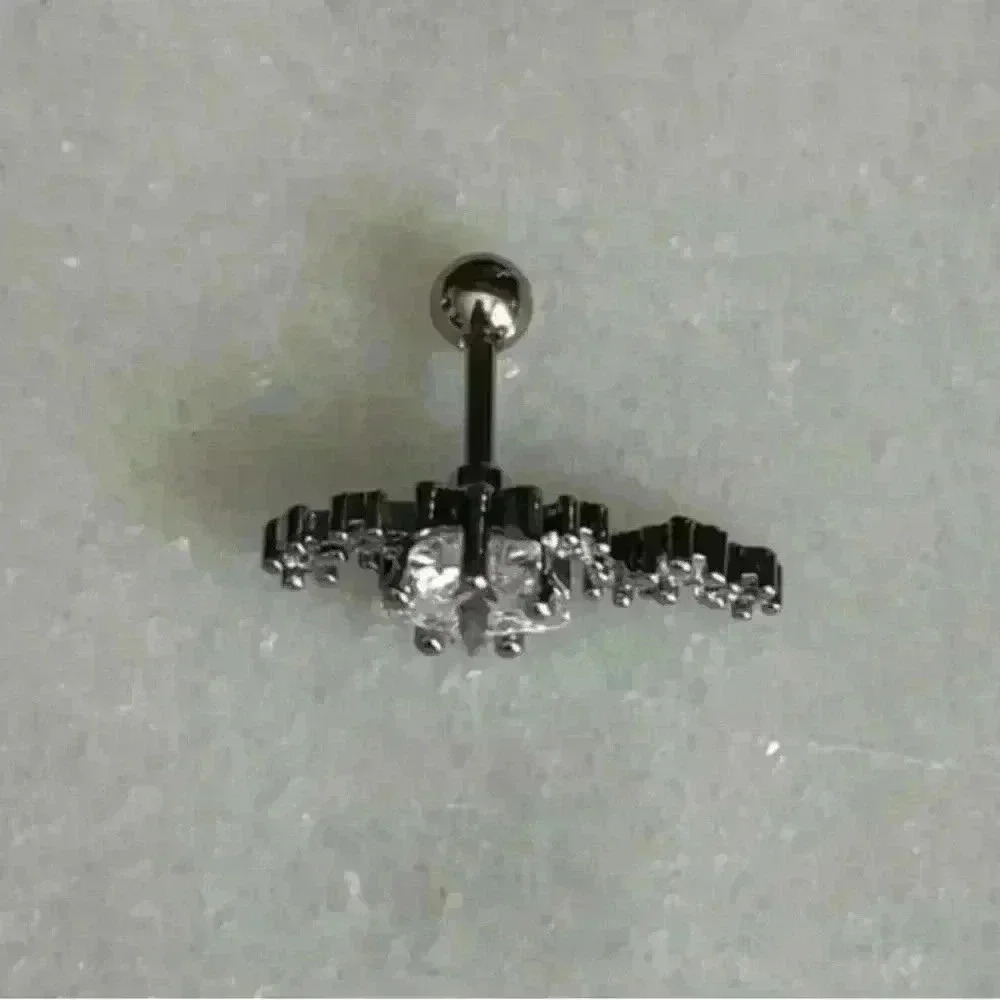 COPY - Silver Crystal Arch Cartilage Earring Brand New - Picture 3 of 3